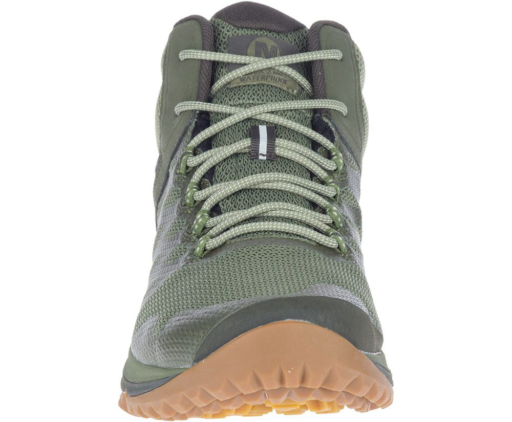 Buty Trekkingowe Merrell Męskie Oliwkowe - Nova 2 Mid Waterproof - 018729-UZM